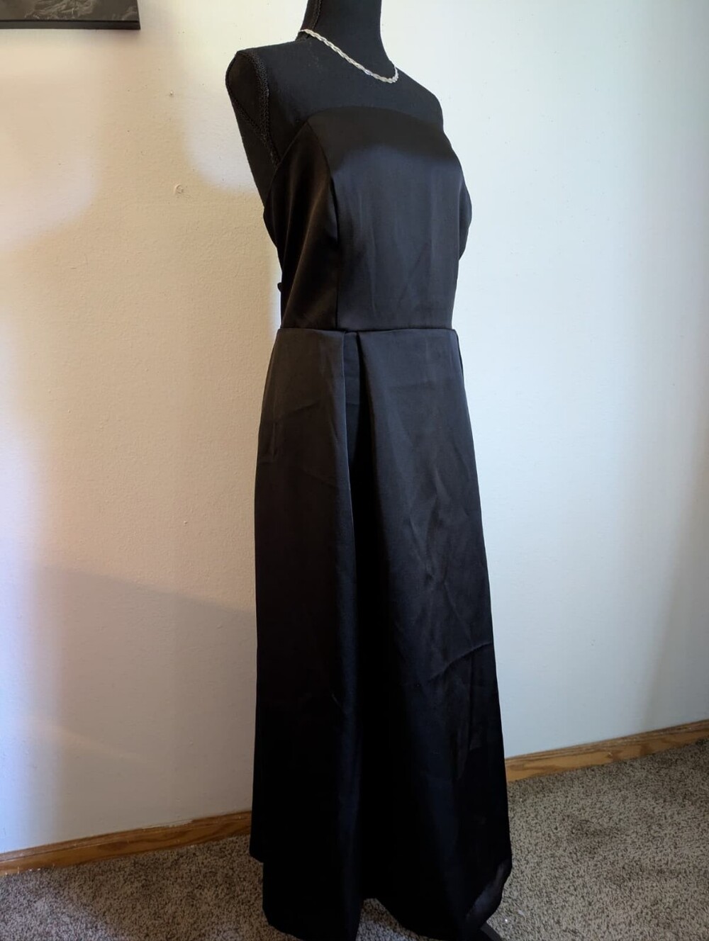 H&M Black Satin-Finish Strapless Maxi Dress, Size XXL - Picture 9 of 9